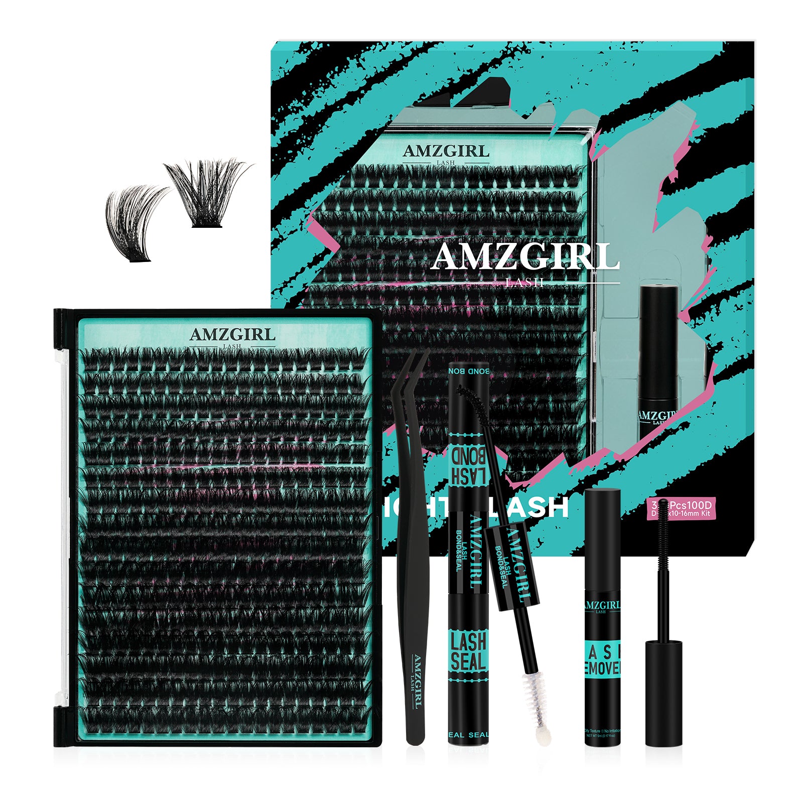 AMZGIRL Lush Volume DIY Individual Lashes Clusters Kit 320Pcs